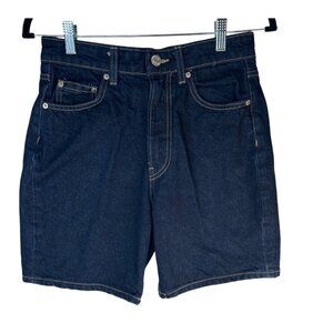 2/$30 ZARA Size 2 Denim Shorts High Waisted Cotton Dark Blue